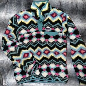 Patagonia Multicolor Fleece Jacket, Kids XXL but fits like a ladies XS